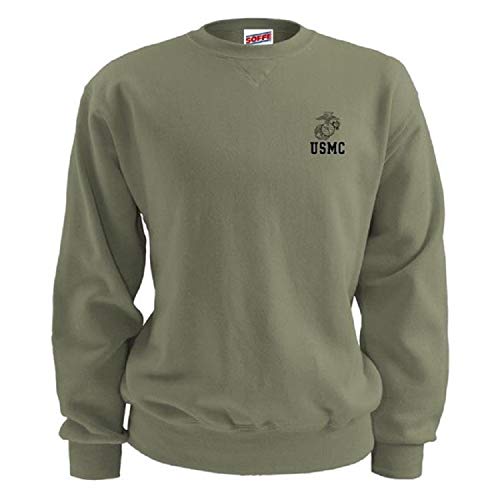 Soffe USMC Men's PT Sweatshirt Semper Fi Olive Drab With EGA (Medium)