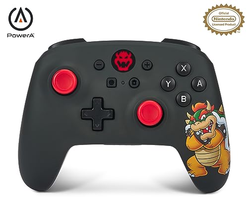 PowerA Wireless Nintendo Switch Controller - King Bowser, AA Battery Powered (Battery Included), Nintendo Switch Pro Controller, Mappable Gaming Buttons, Officially Licensed by Nintendo