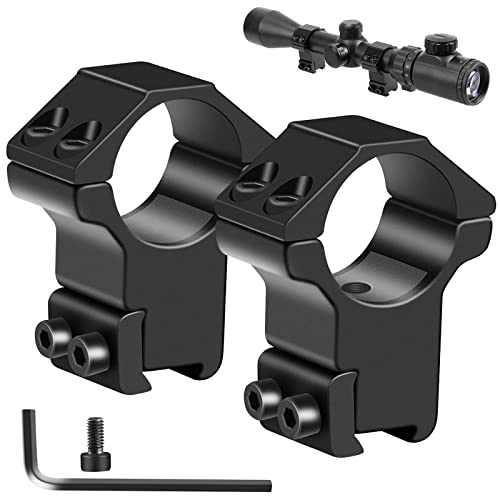 LONSEL 1'' Dovetail Scope Rings, 2Pcs High Profile & 2Pcs Medium Profile 1 Inch Scope Mount Rings for 11mm Dovetail Rails (High Profile - 2 Pack)