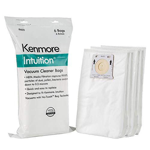 Kenmore IB600 HEPA Replacement Intuition Upright Vacuum Cleaner Bags for BU4022, BU4020, BU4018, BU4050, BU3040,White