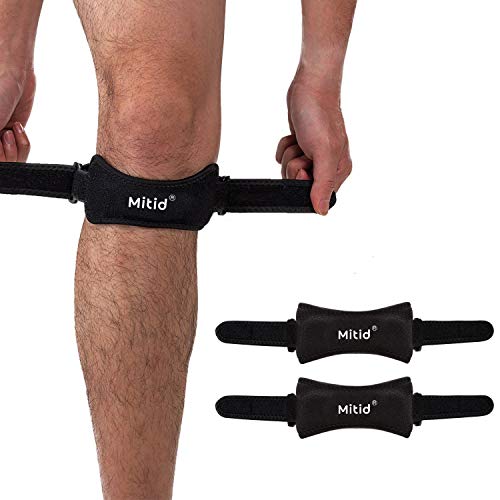 Knee Strap 2 Pack Knee Patella Support Brace for Running, Soccer, Basketball, Hiking, Jumpers Knee, Tennis, Tendonitis, Volleyball & Squats (Black)