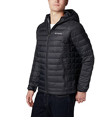 Columbia mens Voodoo Falls 590 TurboDown Hooded Jacket, Black/Black, X-Large