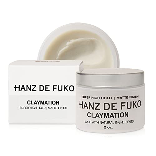 Hanz de Fuko Claymation – Premium Men’s Hair Styling Clay – Super High Hold, Matte Finish – 2 oz