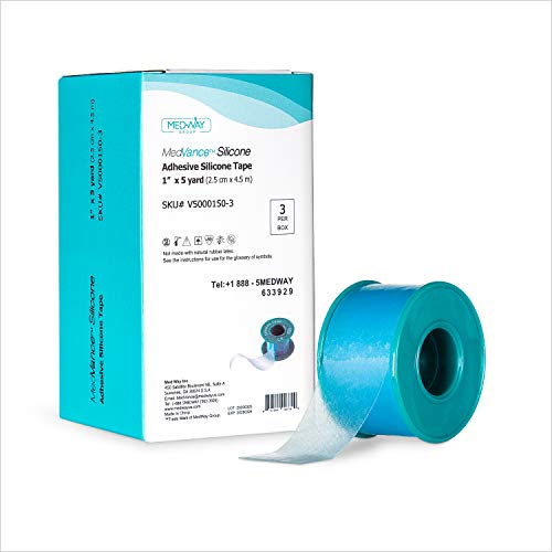 Medvance Soft Silicone Tape with Perforation for Easy Cut Size - 1' Width (3 Pack, 5 Yards)