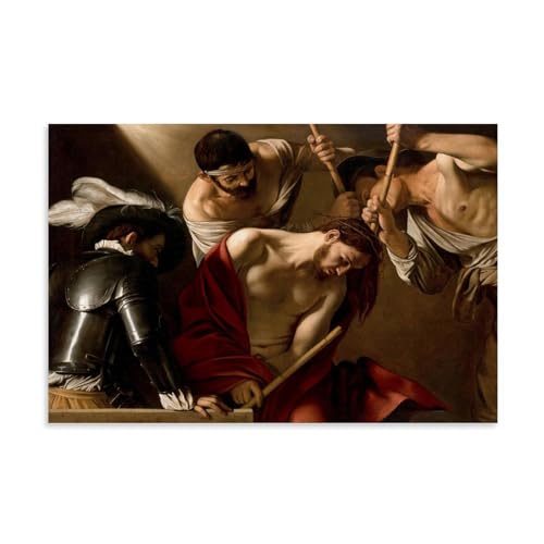 HHUANGL Caravaggio Painter Work（The Crowning with Thorns） poster Cool Artworks Painting Wall Art Canvas Prints Hanging Picture Home Decors Gift Idea 24x36inch(60x90cm)