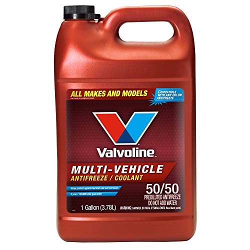 Valvoline Multi-Vehicle 50/50 Prediluted Ready-to-Use Antifreeze/Coolant 1 GA, light yellow/green.