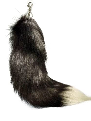 Alpertie Fluffy Real Fox Fur faux Tail Keychain Tassel Bag Cosplay toy Handbag Accessory hook Pendant