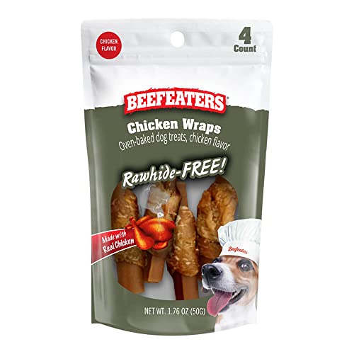 Beefeaters Chicken Wraps, Rawhide Free, 4ct, Case of 12 (348898)