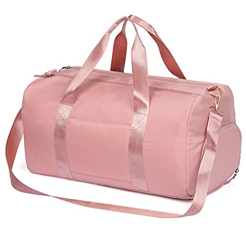 MABROUC Duffle Bag For Women, Sports Duffel Bag for Gym with Wet Pocket & Shoe Compartment, Overnight Weekender Travel Bag(Pink)