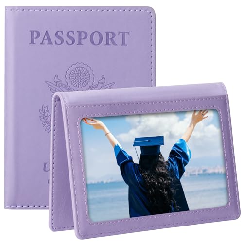 TIGARI Passport Holder for Travel, Slim Passport Cover for Women Men, Leather Passport Case Protector with Waterproof Slot, Family Vacation Plane Cruise Travel Essentials