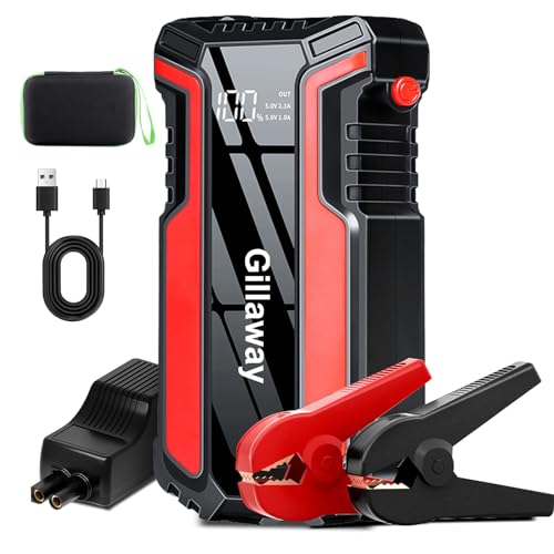 Gillaway 016 Jump Starter 3000A Peak, Jump Starter Battery Pack up to 50 Jump Starts, 12V Jump Box for Car Battery, up to 9.0L Gas and 7.0L Diesel Engines, Jump Starter Portable Power Bank/LED Light