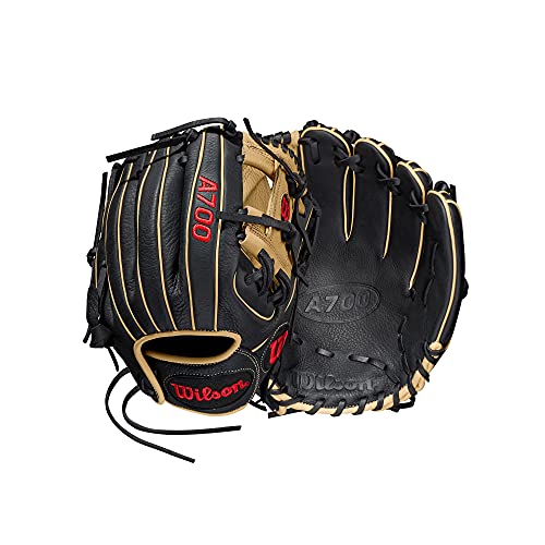 Wilson 2022 A700 11.5' Infield Baseball Glove - Black/Blonde/Red, Right Hand Throw