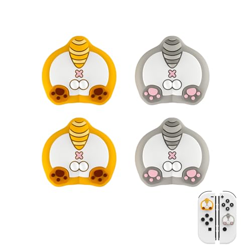 IINE Cute Switch Thumb Grip Caps, Food-Grade Silicone Joystick Cap for Switch/OLED/Switch Lite, 4 PCS Kawaii Thumbstick Cover