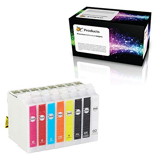 OCProducts Remanufactured Ink Cartridge Replacement 8 Pack for Epson 324 for SureColor P400,Cyan,Magenta,Yellow,orange,Red,Black