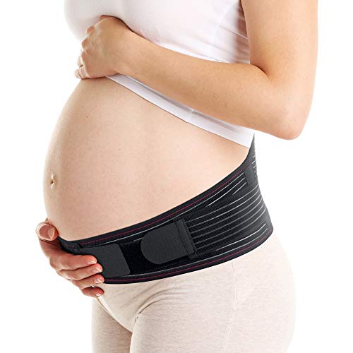 ORTONYX Maternity Support Belt - Back, Pelvic, Hip, Abdomen, Sciatica Pain Relief - Belly Band for Pregnant Women - S/M Black