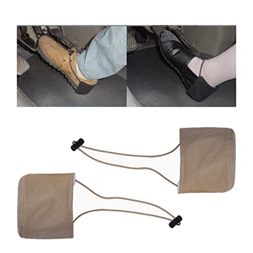 AUCELI 2 Pcs Driving Shoe Heel Covers, Unisex Wear Resistant Driver Heel Protector Pad, Durable Outside Sole Mat for Step Gas and Brake, Flat Shoe External Guard Cushion, Practical Gift (Khaki)