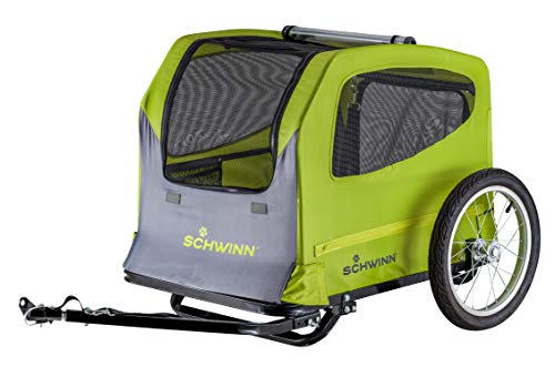 Schwinn Rascal Bike Pet Trailer, For Small and Large Dogs, Tow with Bicycle, Large (Up to 100lbs), Green