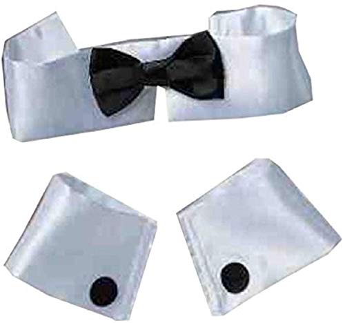 Forum Novelties womens Forum Collar Bow Tie and Cuff Set Costume Accessory, Black/White, One Size US