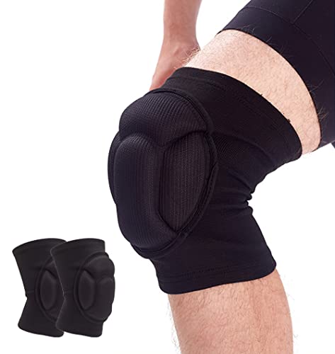 Knee Pads for Women & Men, Basketball Knee Pads Volleyball Knee Pads for Women Men Wrestling Knee Pads Wrestling Gear, Crash Pad Snowboarding Gear Knee Protector Soft Knee Pads for Work (Large, Black)