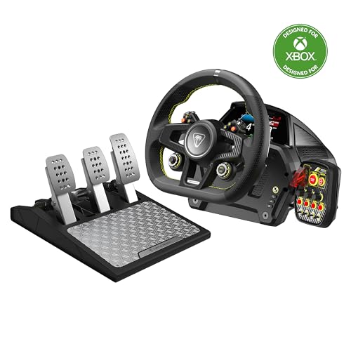 Turtle Beach VelocityOne Race Wheel & Pedal System Licensed for Xbox Series X|S, Xbox One, Windows PCs – 7.2Nm Direct Drive Force Feedback, 3 Pedals & Magnetic Paddle Shifters, Hall Effect Sensors