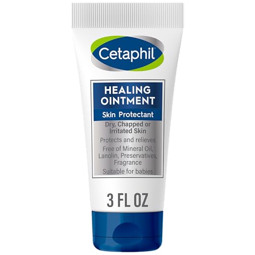 Cetaphil Healing Ointment, 3 oz, For Dry, Chapped, Irritated Skin,Heals and Protects ,Soothes Cracked Hands and Chapped Lips,Hypoallergenic ,Fragrance Free,Doctor Recommended Sensitive Skincare Brand