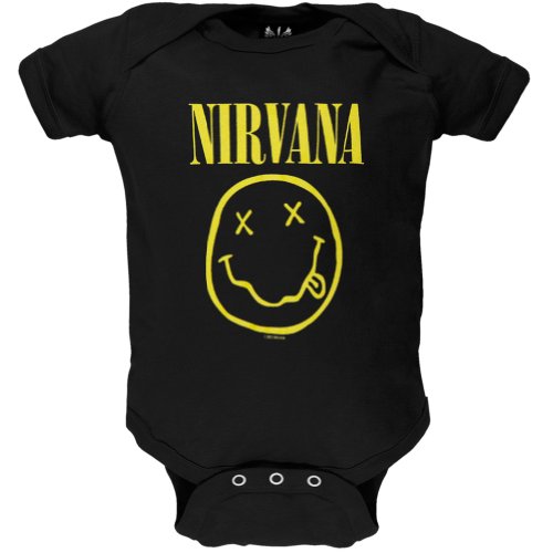 Nirvana Smiley Face Logo Infant Baby Romper Snapsuit (0-6 Months)