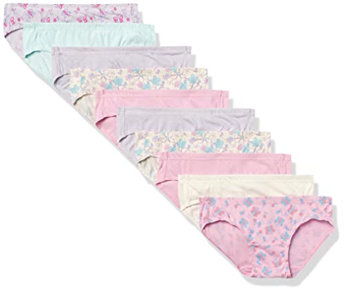 Hanes baby girls Toddler 10-pack Pure Comfort Underwear, Available in Brief and Hipster Panties, Hipster Assorted - 10 Pack, 4 5 US
