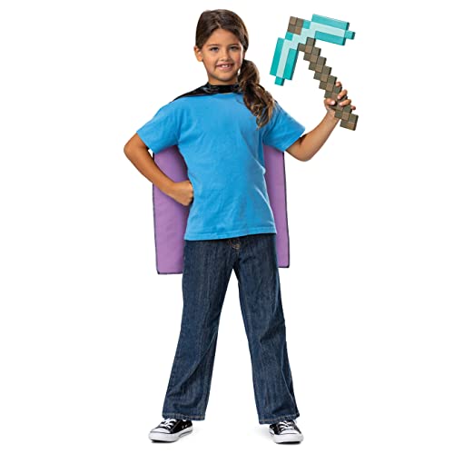 Disguise Minecraft Pickaxe and Cape Costume Set, Official Minecraft Costume Accessories for Kids, One Size