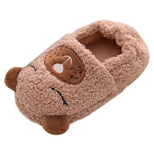 Newborn Infant Baby Girls Boys Warm Fleece Winter Booties Soft Bottom Warm Cartoon Socks Lightweight Indoor Moccasins House Shoes
