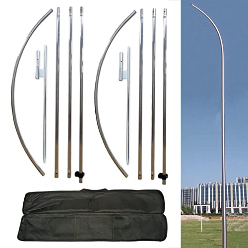 2 Packs Flag Pole Kit with Heavy Duty Ground Stake for Feather Flag Packed by Portable Durable Travel Bag,12 Feet Complete Swooper Flag Pole Kit for Business Advertising Flags Outdoor