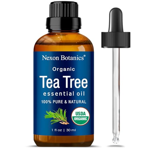 Organic Tea Tree Oil 30 ml - 100% Natural, Pure Essential Oil for Hair, Face, Skin Use, Scalp, Acne - Essential Oils for Aromatherapy, Diffuser, Humidifier - Nexon Botanics