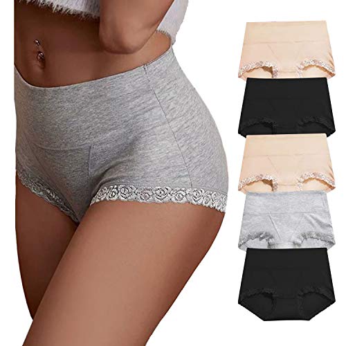 OPIBOO Tummy Contro Underwear Women Cotton High Waisted Postpartum Soft Comfortable Panties Stretch Full Coverage Briefs Multipack