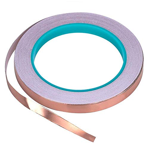 Zehhe Copper Foil Tape with Double-Sided Conductive - EMI Shielding,Stained Glass,Soldering,Electrical Repairs,Paper Circuits,Grounding (1/4inch)