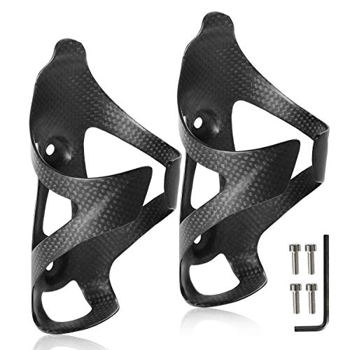 Gazeer 2 Pack Ultra-Light Full Carbon Fiber Water Bottle Cage, Bike Water Bottle Holder Brackets for Road & Mountain Bike