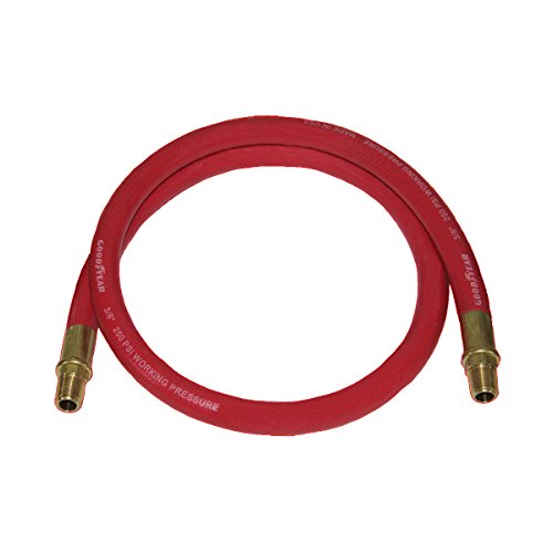 Good Year 10318 3' x 3/8' 250 PSI Rubber Whip Hose, Red