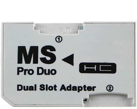Limentea Micro SD HC to Memory Stick MS Pro Duo Card Dual 2 Slot Adapter for PSP 1000 2000 3000 (White )