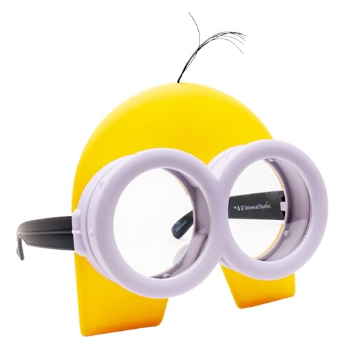 Sun-Staches Minions Official Kevin Goggles Mask | Costume Accessory |White Goggles Signature Yellow Minion Mask | One Size Fits Most