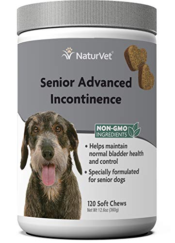 NaturVet Senior Advanced Incontinence Dog Supplement – Helps Support Dog’s Bladder Control, Normal Urination – Includes Synergistic Blend of Botanicals – 120 Ct. Soft Chews