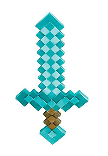 Disguise Minecraft Sword Costume Accessory, One Size, Teal, White, Gold