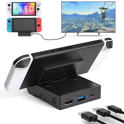 Switch Dock for NS Switch/Switch OLED, Younik Switch Docking Station with HDMI Port and USB 3.0, Portable Switch TV Dock 1080P HD Fast Projection, Switch Charging Stand Replacement