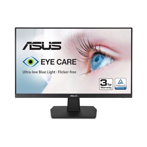 ASUS VA27EHE 27” Eye Care Monitor Full HD (1920 x 1080) IPS 75Hz Adaptive-Sync HDMI D-Sub Frameless,Black