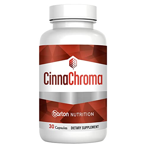 Barton Nutrition CinnaChroma Cinnamon Capsules - Extract Supplement with Chromium Picolinate and Vanadium 30 VIT D3 K2 to Support Metabolism Cardiovascular Health