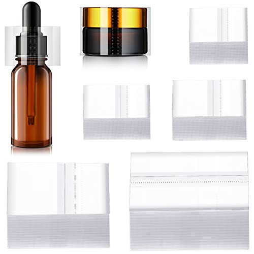 Boao 1250 Pieces Shrink Band for Bottles PVC Heat Shrink Wrap for Jars Perforated Shrink Wrap for Bottles Shrink Band Tamper for Cans and Tins, 5 Size, 250 Pieces of Each Size (Clear)