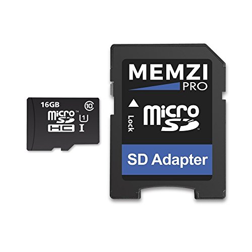 MEMZI PRO 16GB Class 10 90MB/s Micro SDHC Memory Card with SD Adapter for Tomtom Start, Trucker or Rider Sat Nav's