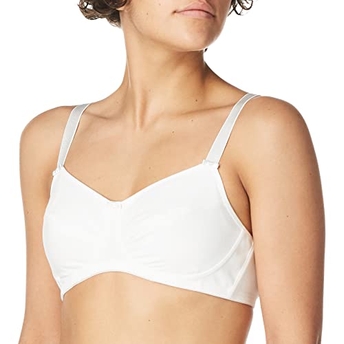 Amoena womens Ruth Cotton Wire-free bras, White, 40-42 40-42D DD US