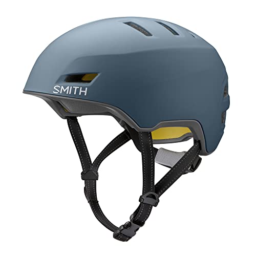 SMITH Express Cycling Helmet – Adult Road Bike Helmet with MIPS Technology – Lightweight Impact Protection for Men & Women – Removable Visor + Integrated Rear Light – Matte Stone, Large