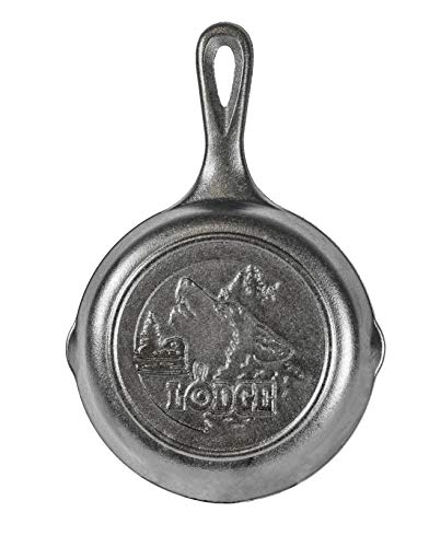 Lodge Wildlife Series-6.5' Cast Iron Skillet with Wolf Scene, Black