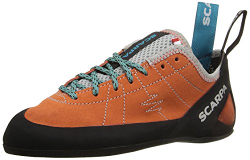 SCARPA Women's Helix Lace Rock Climbing Shoes for Trad and Sport Climbing - Low-Volume, Women's Specific Fit - Mandarin Red - 9-9.5 Women