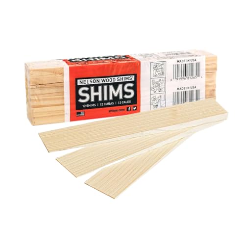 Nelson Wood Shims - DIY Bundle Wood Shims 8-Inch Shims, High Performance Natural Wood, 100% Kiln Dried - 1 Pack (12 Shims Total)