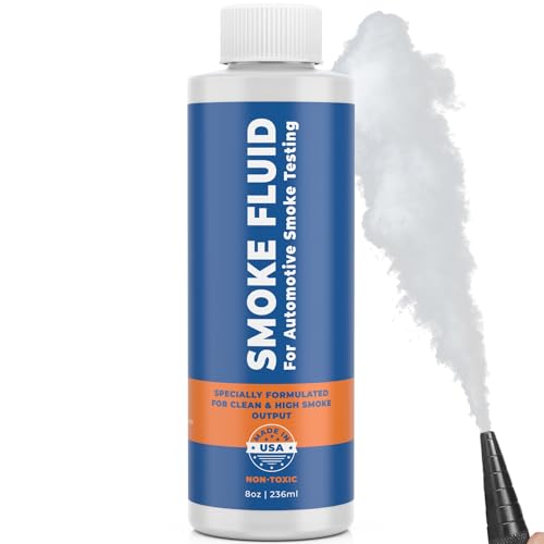 Smoke Fluid Solution for Automotive Smoke Machine Testing - Made in USA - 8oz Liquid Smoke Refill Designed for Automotive Testing - EVAP, Vacuum, Fuel, Intake, Exhaust, Turbo Systems & Super Chargers